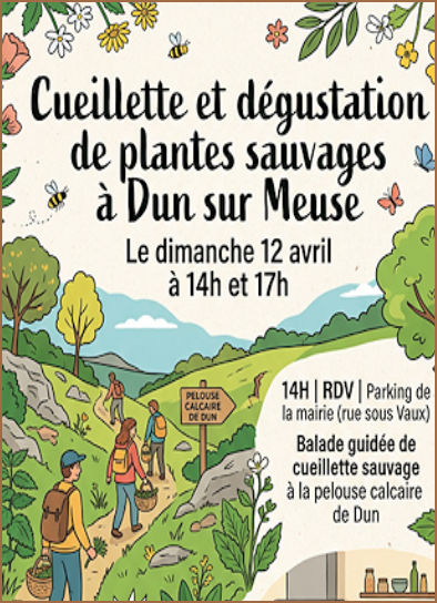 Cueillette et dégustation de plantes sauvages le dimanche 12 avril à Dun-sur-Meuse